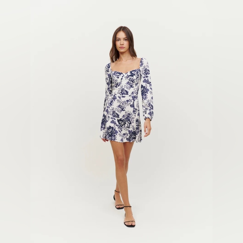 Reformation Mochi Mini Dress in Madame Floral Size 4 Fitted Lightweight